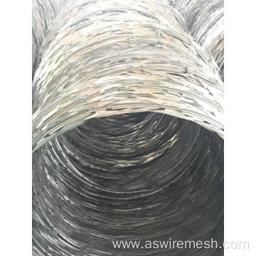 Galvanized razor barbed wire fence